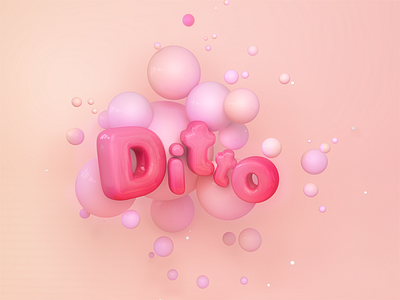 ditto ball 3d ball c4d character ditto letter pink text