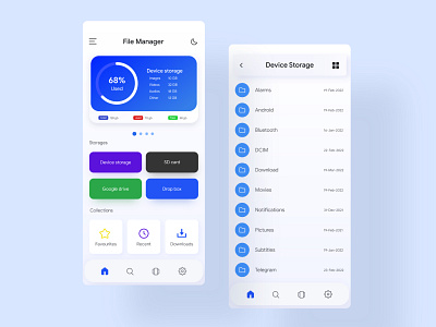 File explorer application UI design adobe adobe xd android app app design blue figma file explorer file manager file manager app design graphic design logo mobile app red ui ui trends uiux ux web design xd xd designs