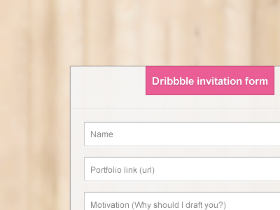 Get drafted: Invites giveaway! draft form giveaway invitations invite motivation pink portfolio wood