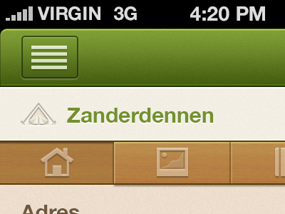 Nature Navigation app green icons iphone navigation wood