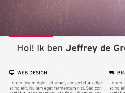 New Portfolio Design (wip) branding design icons new pink portfolio rotterdam slider website