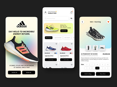 Adidas Mobile Application - Concept Design branding clean design dribbble figma product user experience user interface design