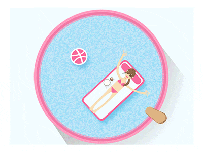 Dribbble Pool concept flat graphics motion