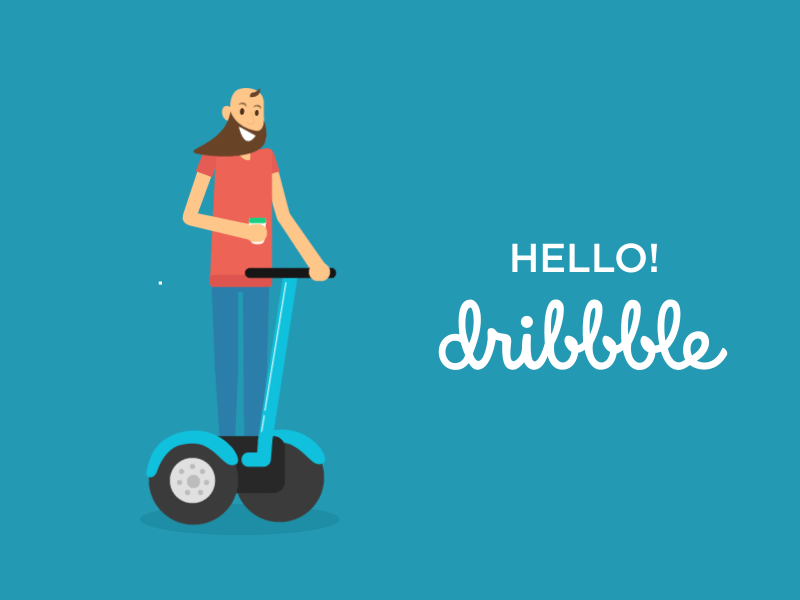 Hello! DRIBBBLE concept flat graphics motion