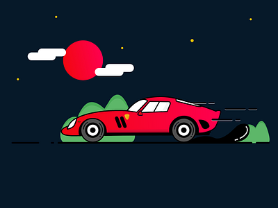 Ferrari car Icon Illustration 2018 car graphic icon illustration nightdrive