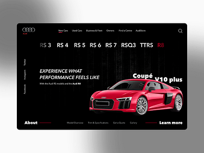 Audi Website concept design adobexd dribbble uidesign website