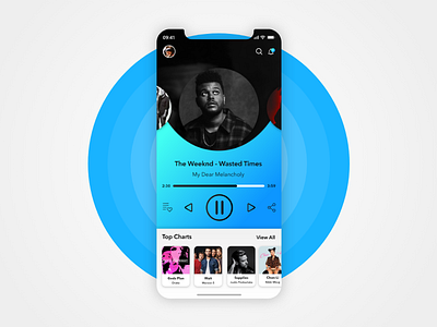 Music player Concept UIdesign adobexd interactiondesign ios socialmob uidesign