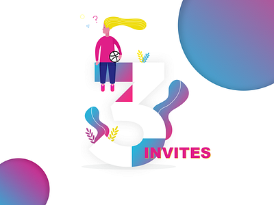 3 Invites clean design illustration socialmob typography