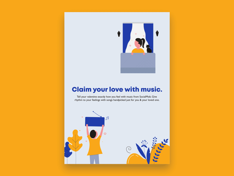 Happy Valentine's Day ❤️ clean dribbble graphicdesign illustration mailers socialmob
