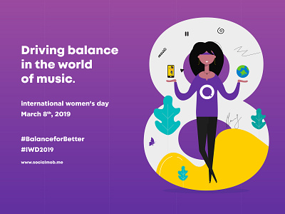 Happy Women's Day ❤️ #BalanceforBetter #IWD2019 clean concept dribbble graphicdesign illustration socialmob vector