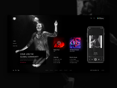 Music Application Landing Page design