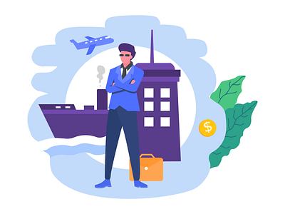 Success Businessman Flat Illustration