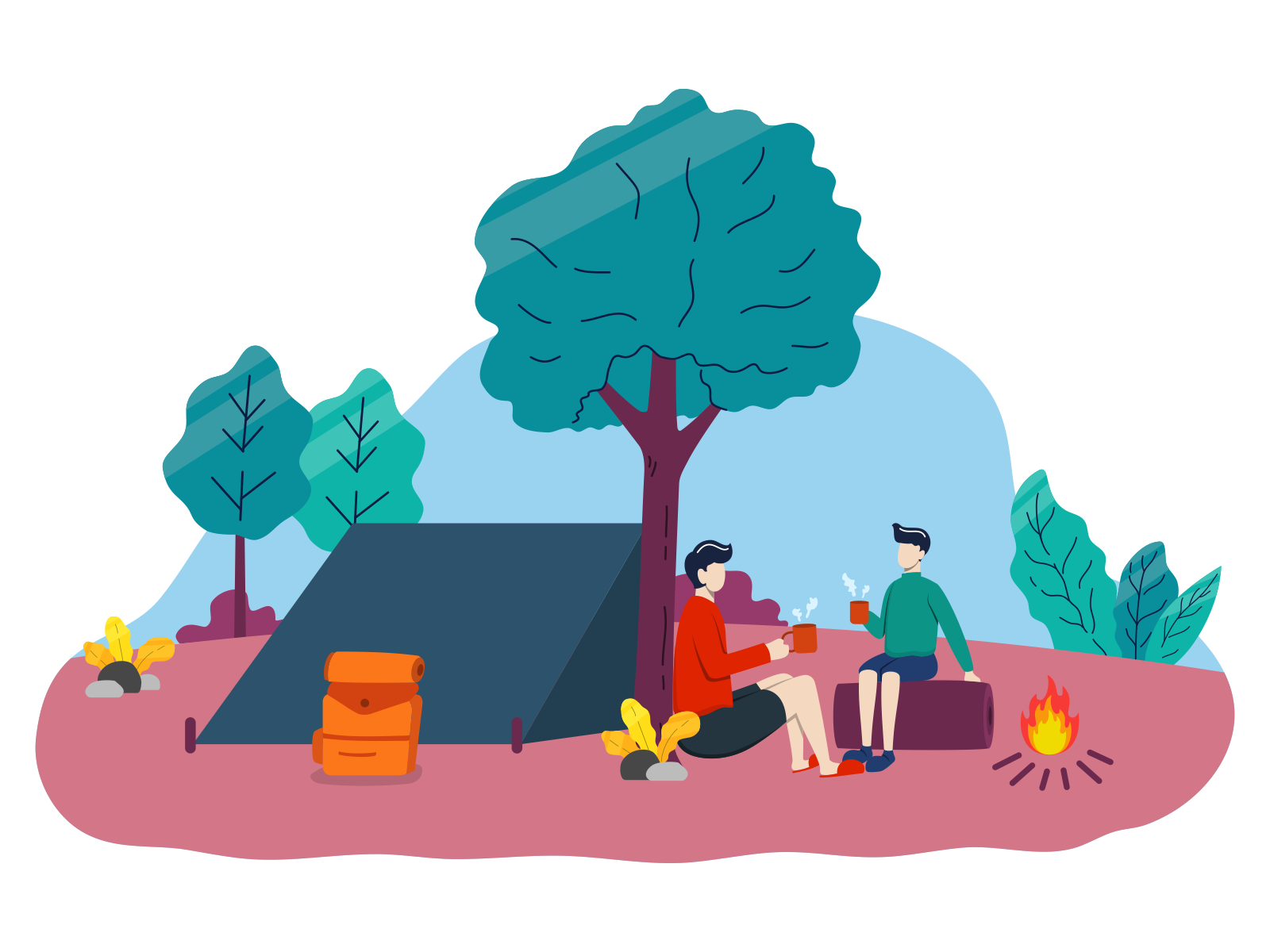 Outdoor Activity by Suryabadi Flat Design Illustration on Dribbble