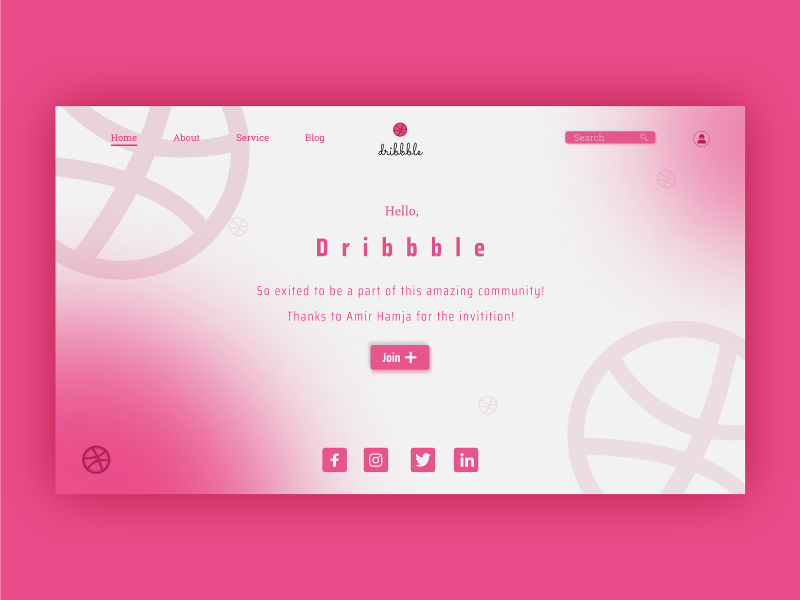 HELLO dribble ui landing page by Talha Jubayer on Dribbble