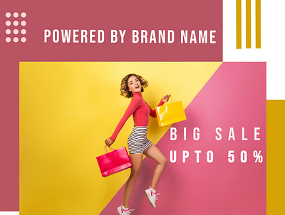 Digital Girl with single bag advertisement branding design facebook ad instagram post post web