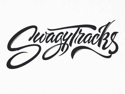GPalmer Dribbble Swagy Tracks brush brush script design hand lettered lettering logo logotype