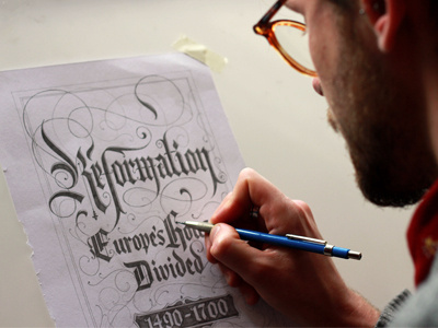 Reformation Press Shot blackletter book gothic handlettering lettering ornate