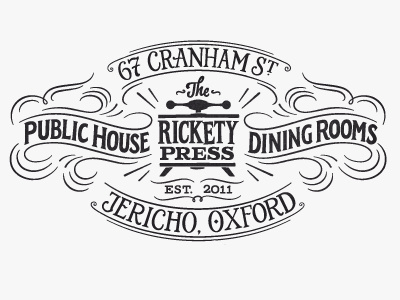 The Rickety Press flourish hand-lettering lettering logo logo family logotype vintage