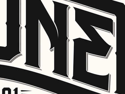 LN Taster shot custom drop shadow ged palmer hand lettered lettering logo logo type lunetics networks monogram numerals serifs typography