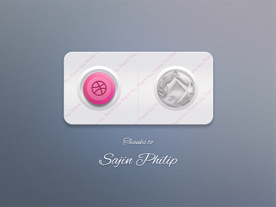Thank You, Sajin Philip buttons dribbble thanks