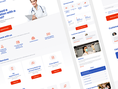 Landing page desktop and mobile + inner pages clean design flat illustration landing logo page pascal robert ui