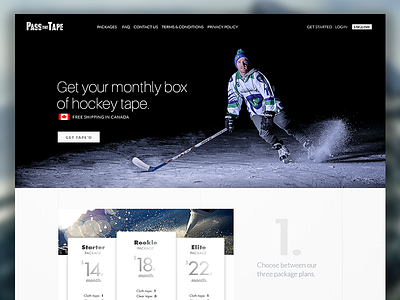 PassTheTape Landing page. box canada clean flat ice minimal pascal robert tape