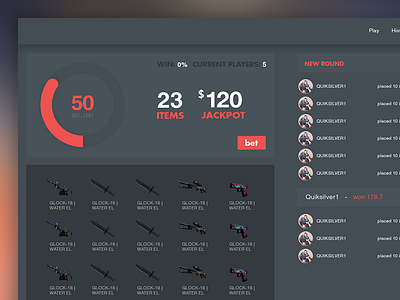 CsGo skin lottery dashboard