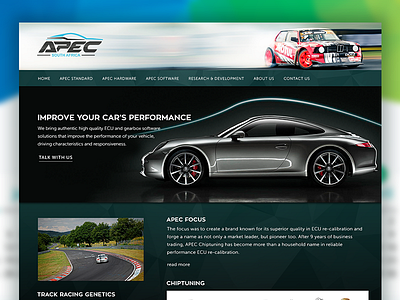 Apec SA cars clean landing webpage