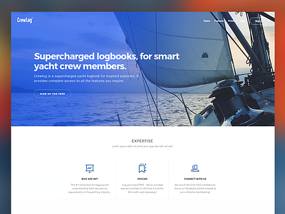 Crewlog Dribbble design flat grewlog landing