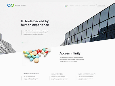 Access infinity clean design landing page web