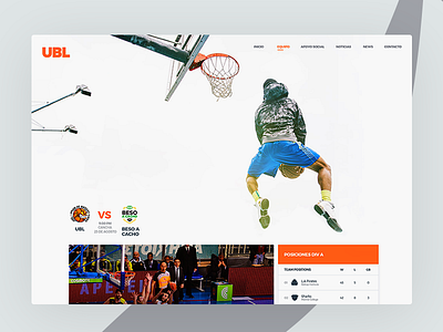 UBL SLAM DUNK basketball design landing page scoring ubl website