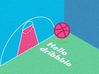 Hello Dribbble! debut flat vector