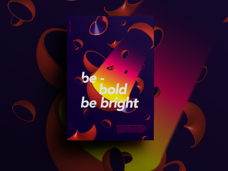 Be Bright Poster Series 3d poster gradient color
