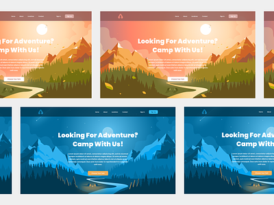 Looking For Adventure? adventure camping choose color day design illustration mountain nature night product design summer tent typography ui ux vector web