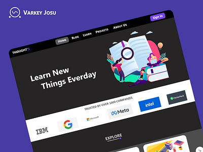 Landing Page - Thought's An Online Learning Platform