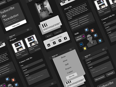 Portfolio Website Mobile View branding dark theme design landing page mobile personal portfolio responsive typography ui ux web web design website