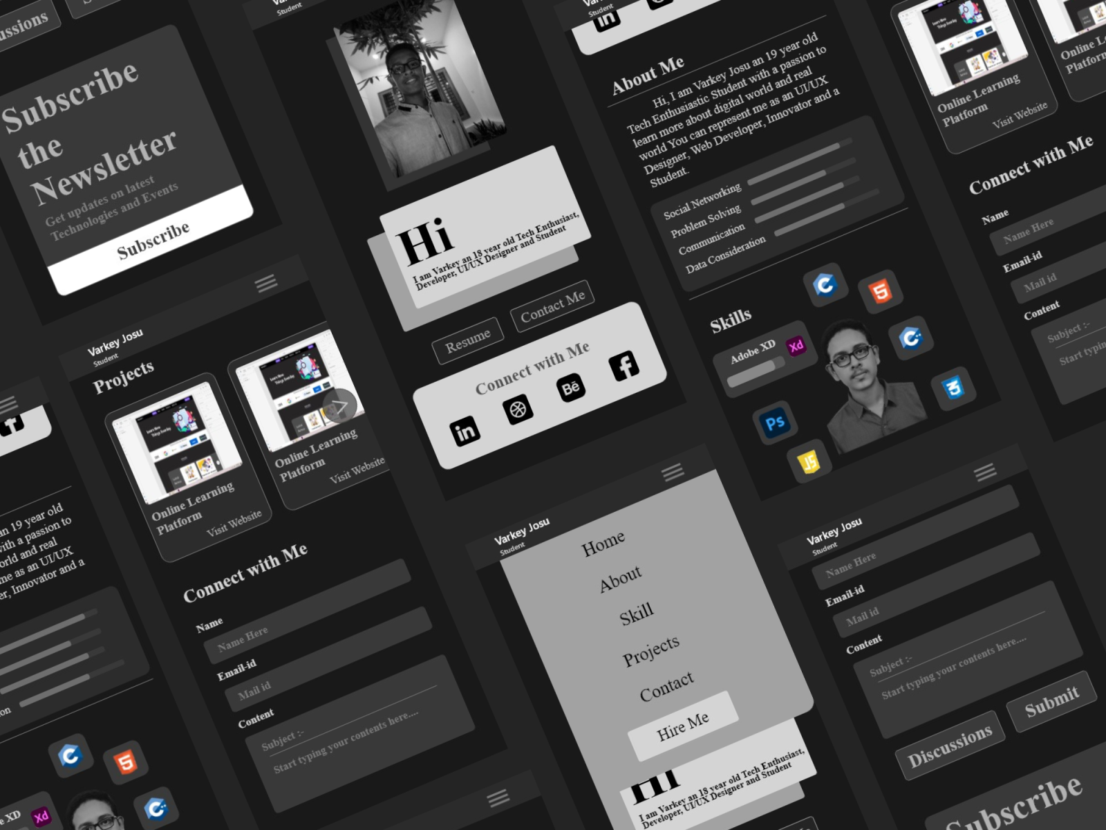 Portfolio Website Mobile View By Varkey Josu On Dribbble