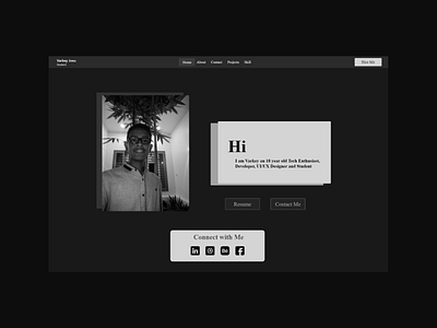 Portfolio Website | Landing Page dark theme dark ui design landing page portfolio responsive typography ui ux web web design