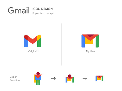 Gmail Icon Design - SuperHero Concept