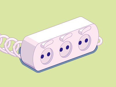 Power stripigs flat illustration pig power strip