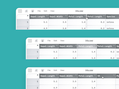 Edit a column's width or placement