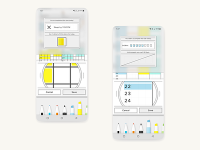 Track, Check, then Fill your today! drawing flat interface marker tracker ux