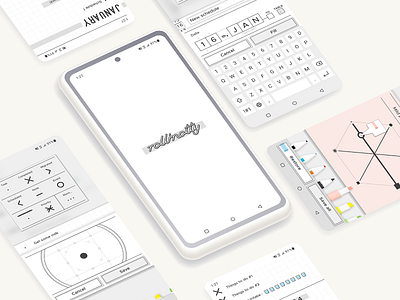 rollinotty #1: The digital journal for an analogue journey bullet bullet journal calendar flat interface tracker ux