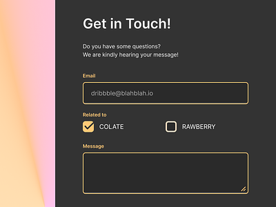 DailyUI #028 - Contact Us contact us dailyui form get in touch gradient