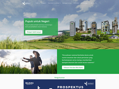 Website Redesign Mockup #3 - Pupuk Indonesia design ux