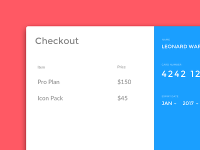 Daily UI #002 - Checkout card checkout credit card daily daily ui flat payment ui web web design