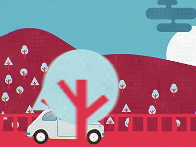 500 run 2d animation car design gif graphic illustrator landscape run