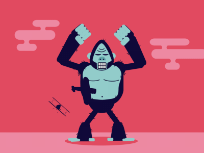 King Kong is cool! 2d animation animator design designer emanuele gif graphic illustrator loop marani motion