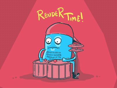 Render Time Sketch! animated animation cel frame gif hand loop render stupid time