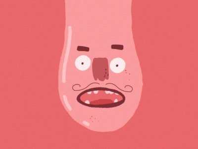 The Strange Face animated animation crazy emanuele face funny gif hand loop marani stupid